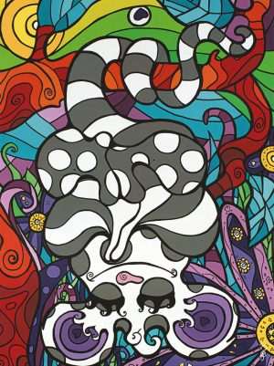 Eau Possum, toile 28x38, acrylique